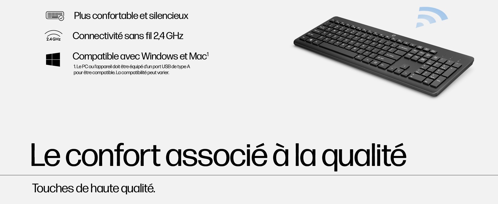 HP 3L1E7AA#ABD  HP Clavier sans fil 230