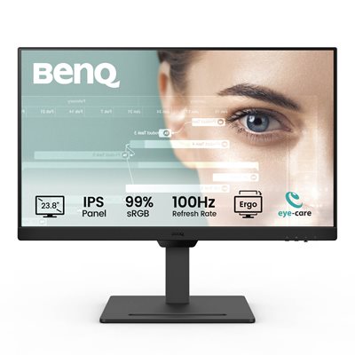 BenQ GW2490T 23.8” IPS 1080p Home Office Monitor, FHD, 100Hz, Eye-Care, Ergo design, high refresh rate, 99% sRGB, VESA MediaSync, HDMI, Display Port, B.I., Flicker Free, Low Blue Light, ePaper, Coding mode, TÜV Rheinland Certified