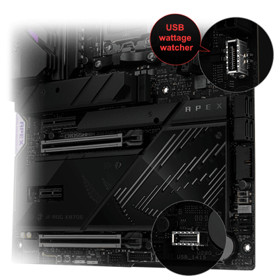 Two USB 20Gbps USB Type-C® Panel Connectors on ROG Crosshair X870E Apex