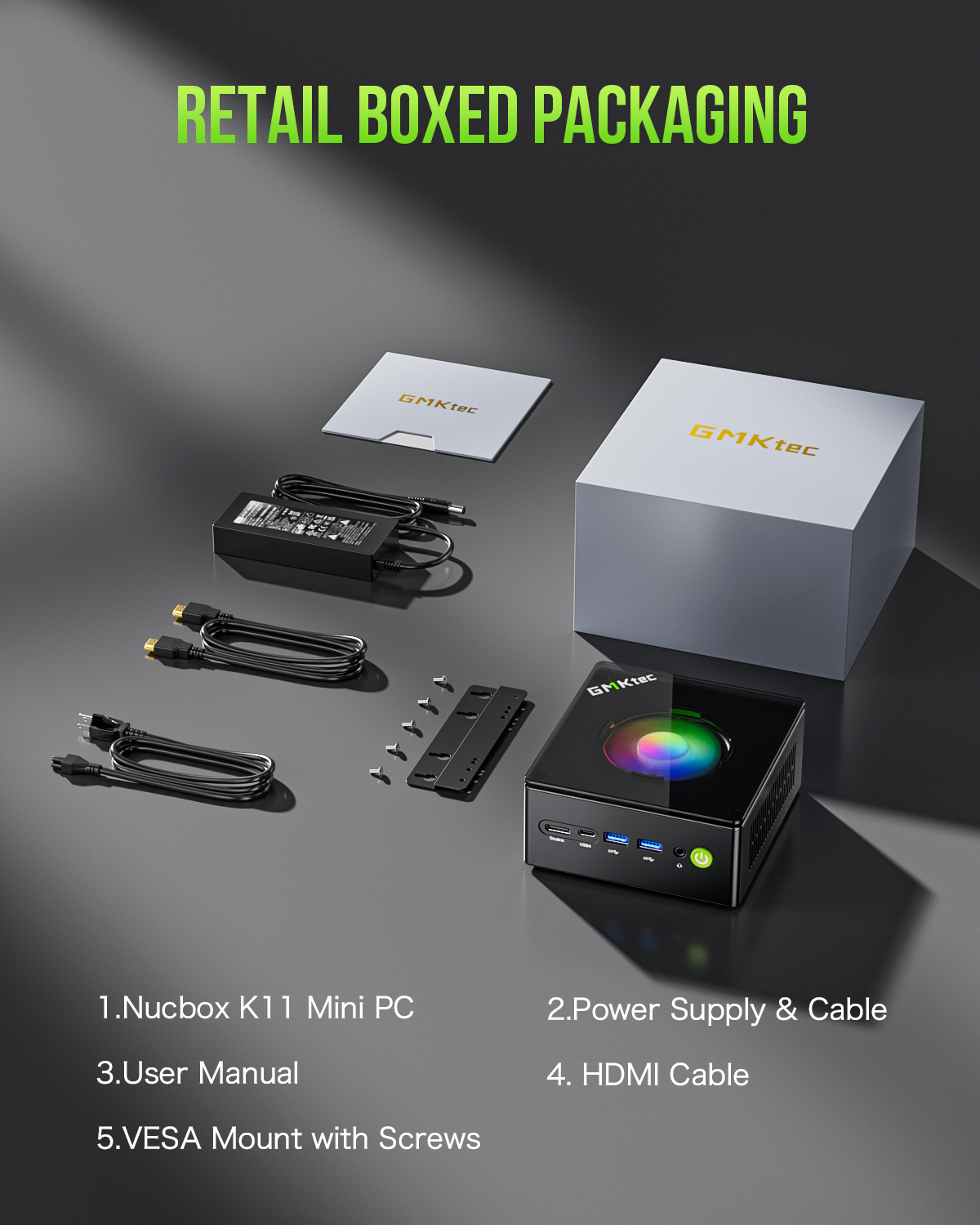 GMKtec Gaming PC, AMD Ryzen 9-8945HS(Up to 5.2GHz), 32GB RAM 2TB