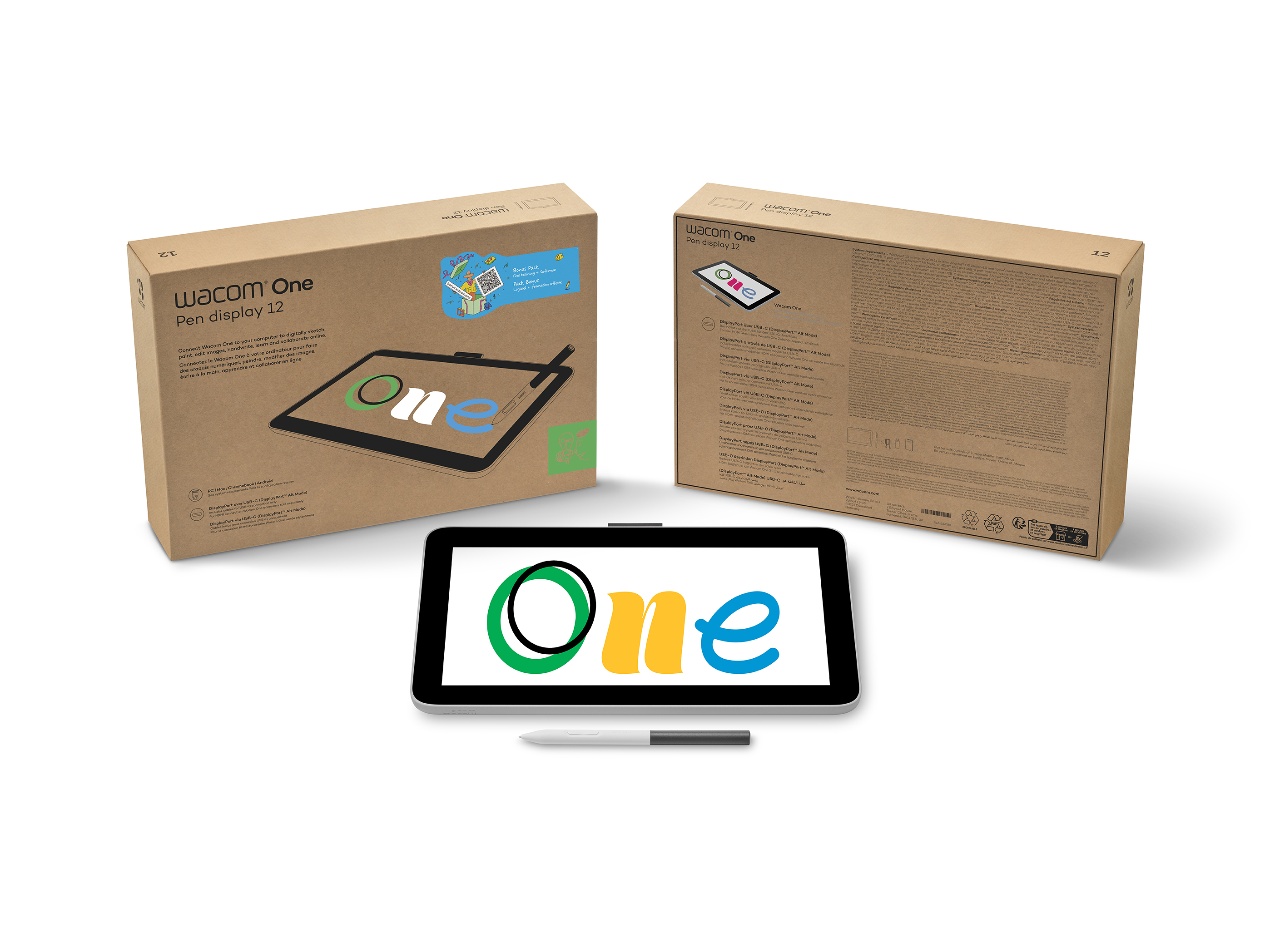 Wacom One Pen Display 12 USB-C Gen 2023 (DTC121W0A) - Newegg.com
