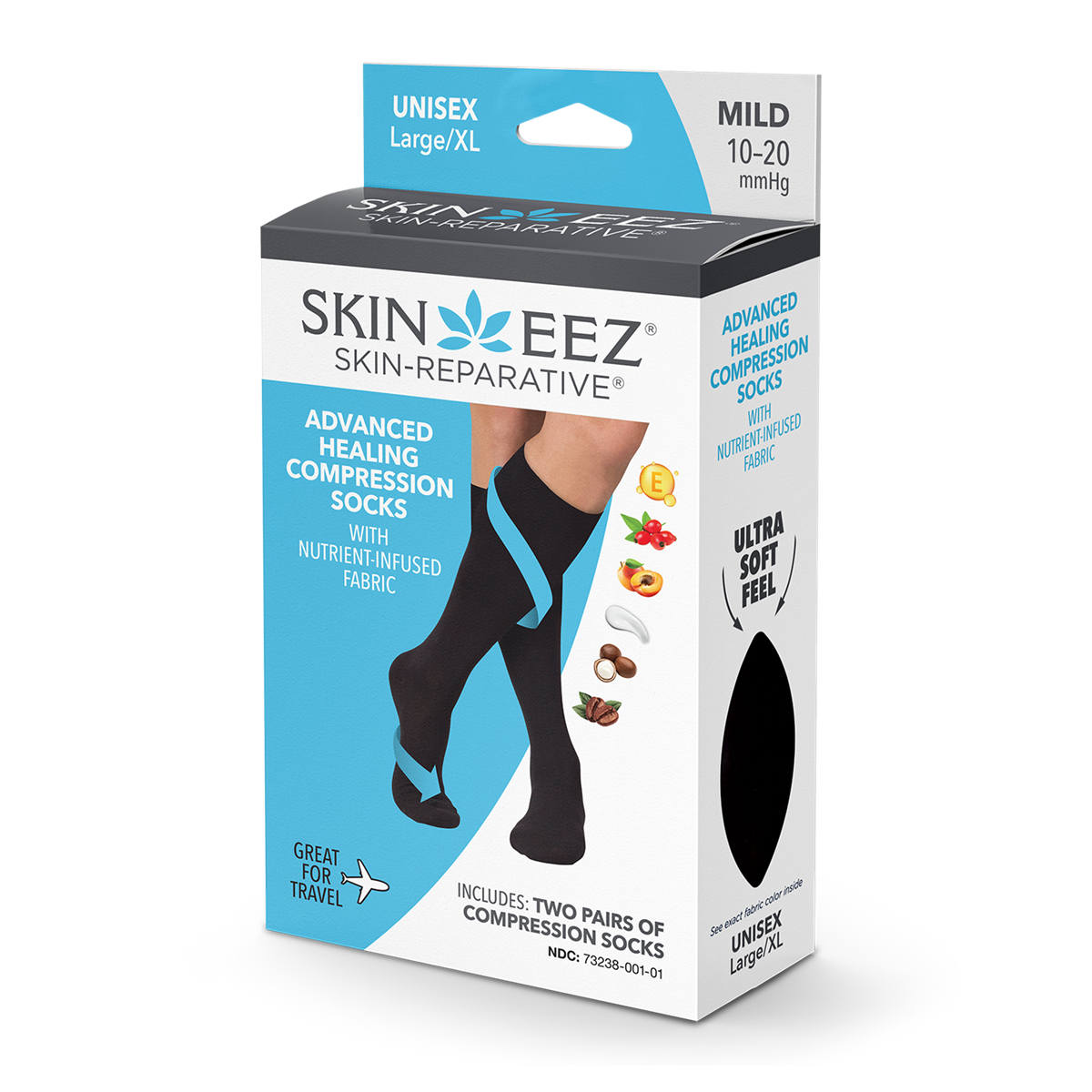 Skineez Medical Grade Advanced Healing Compression Socks, 2-Pack