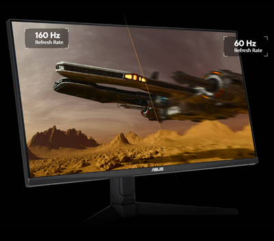 The comparison image of ultra-fast 160 Hz refresh rate and 60Hz