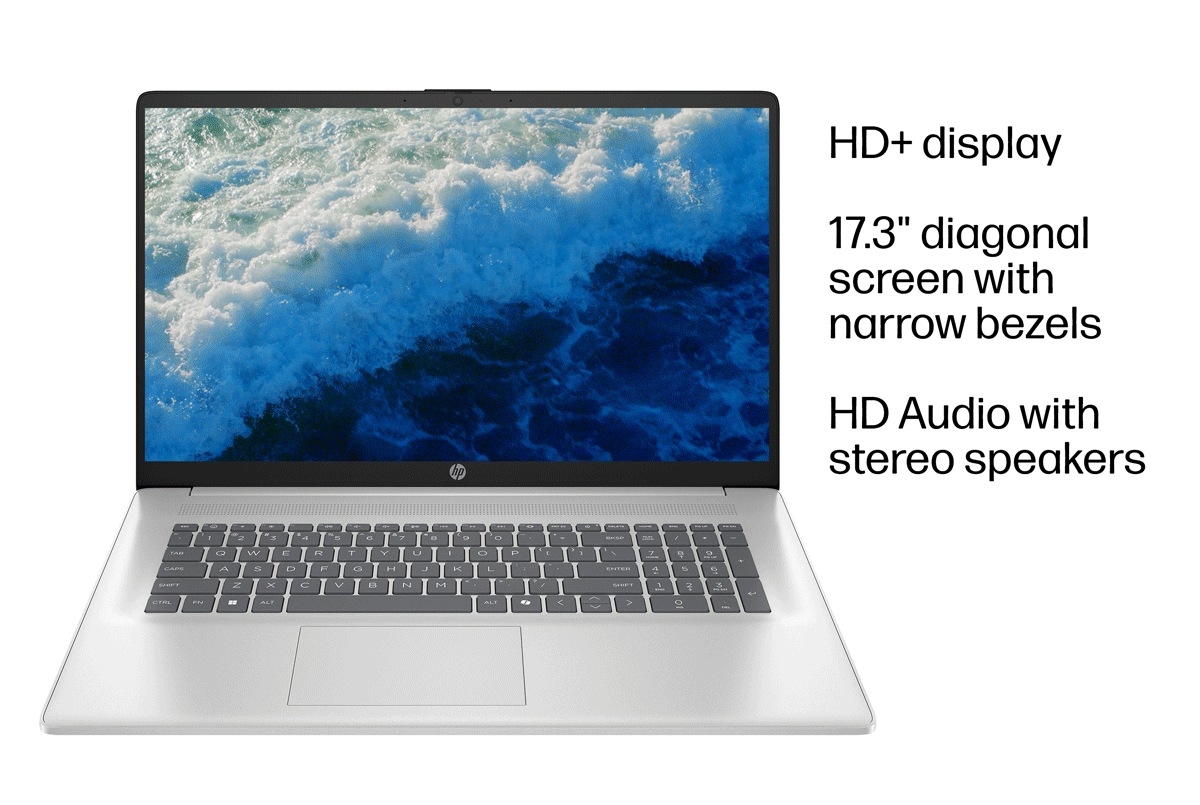 HP 17-cn3003dx Notebook – Intel Core i3-N305, 8GB RAM, 256GB SSD