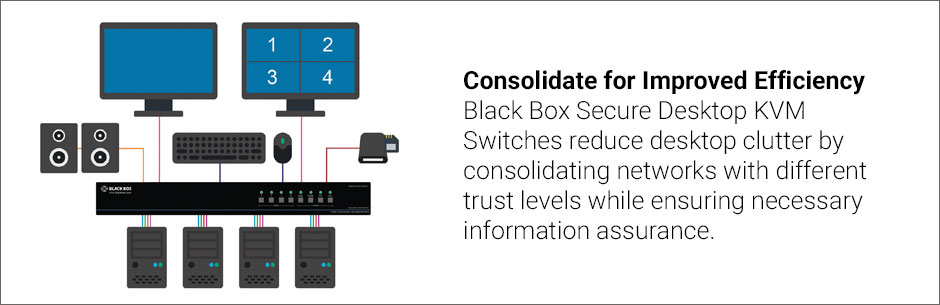 Black Box SS4P-DH-DP-U NIAP 3.0 Secure 4-Port Dual-Head Display