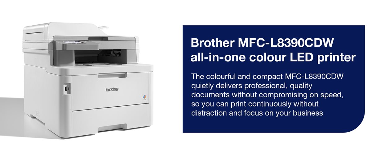 Brother MFC-L8390CDW compact all-in-one colour LED printer header