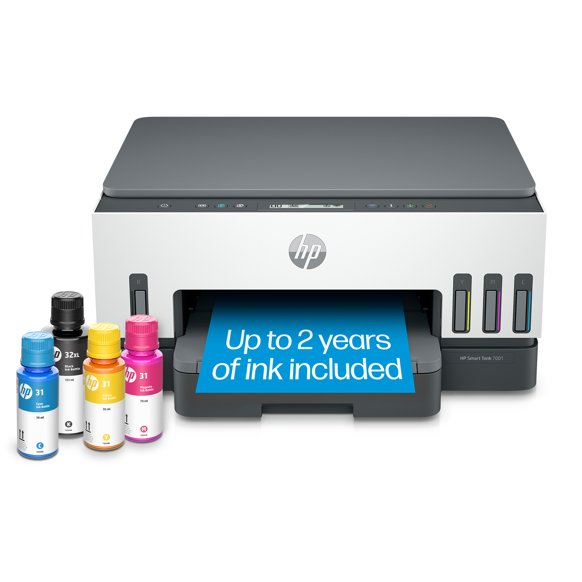 Polair overzien Bergbeklimmer HP Smart Tank 7001 Wireless All-in-One Cartridge-free Color Ink Tank Printer,  up to 2 Years of Ink Included - Walmart.com