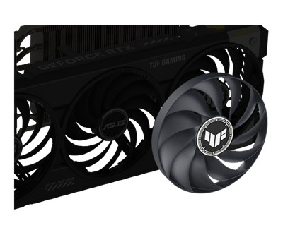 Exploded view of graphics card with Axial-tech fan highlighted