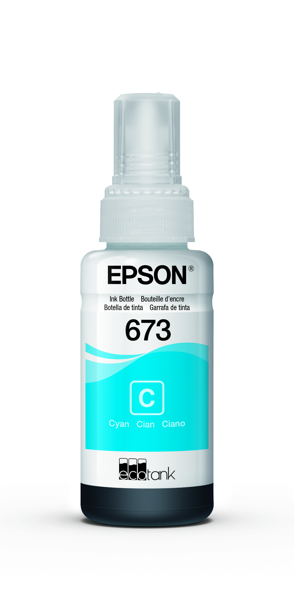 Botella de Tinta Epson Color Cian T673 - Suministros y tintas para