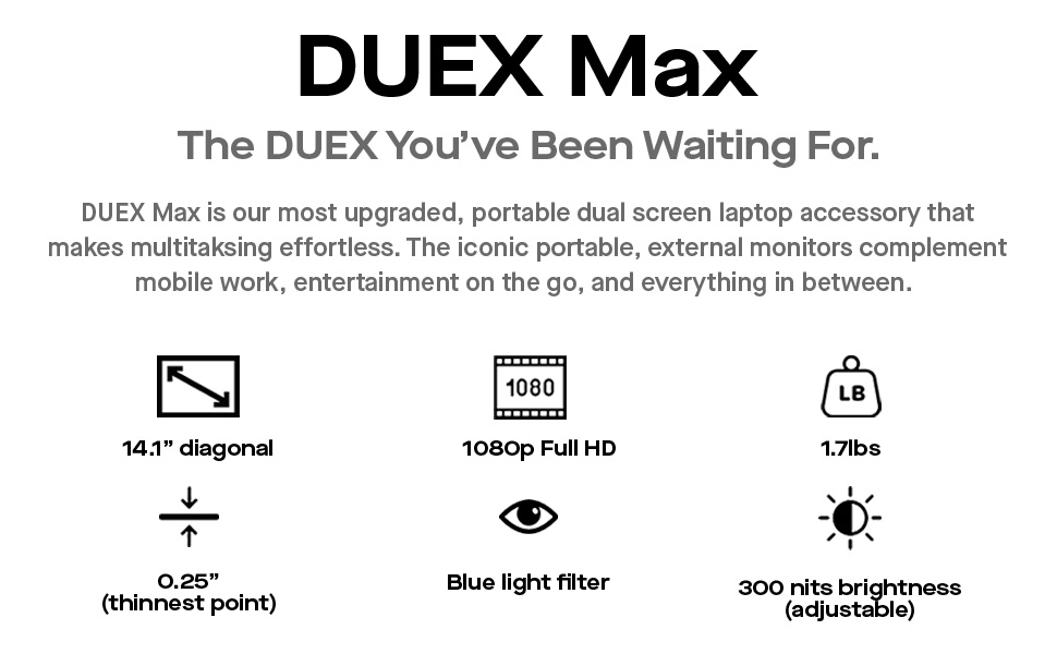 Duex Max Portable Dual Screen Laptop Monitor