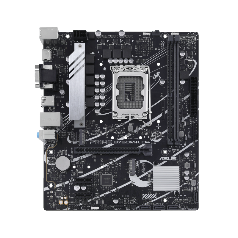 ASUS Prime B760M-K D4, LGA 1700 mATX motherboard with PCIe 4.0