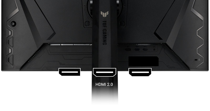 A multitude of connectivity options includes HDMI® 2.1, HDMI® 2.0, and DisplayPort™ 1.4 ports.