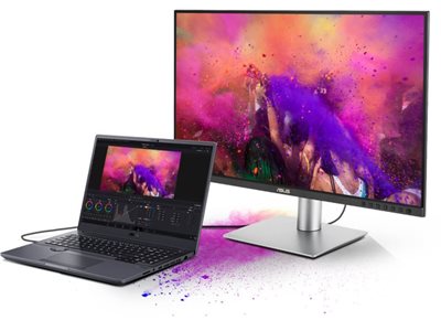 Connecting ProArt Display PA329CRV and a laptop via USB-C® port