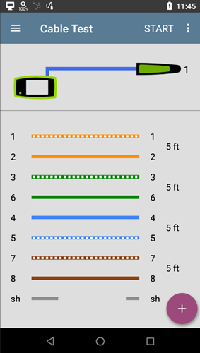 Cable Test – Validate cabling for proper termination, test for length, common miswires, and distance to fault