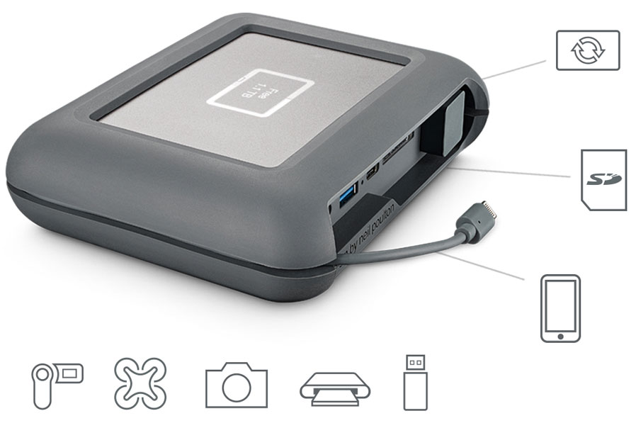 Lacie STGU2000400 Seagate Lacie Dji Copilot 2tb Usb-c Portable Hard Drive -  Walmart.com