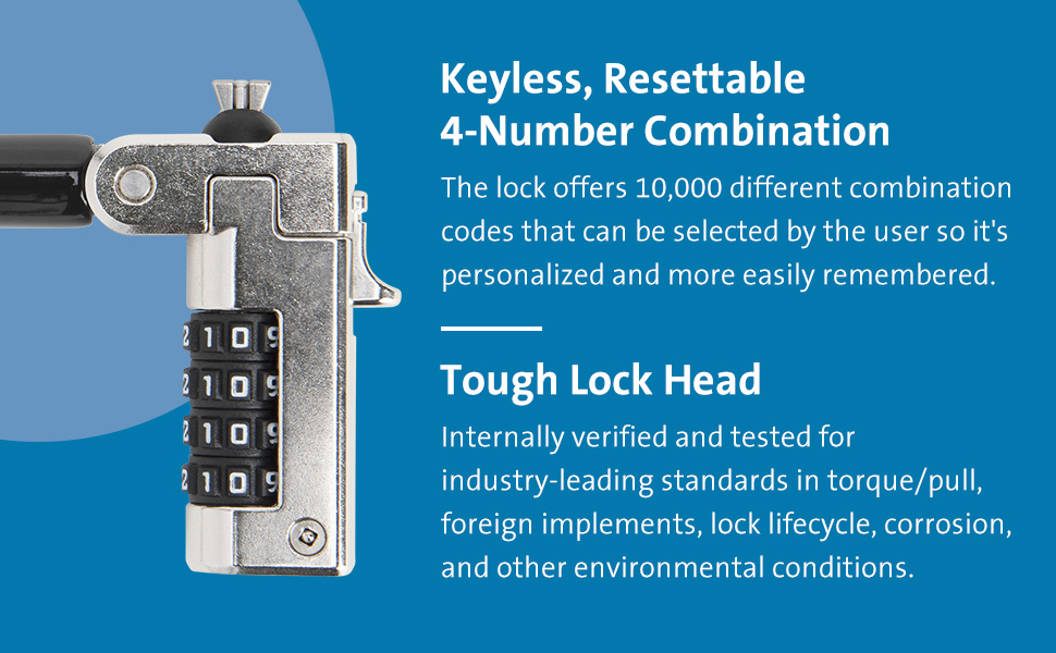 Kensington Slim N17 Combination Lock for Wedge-Shaped Slots