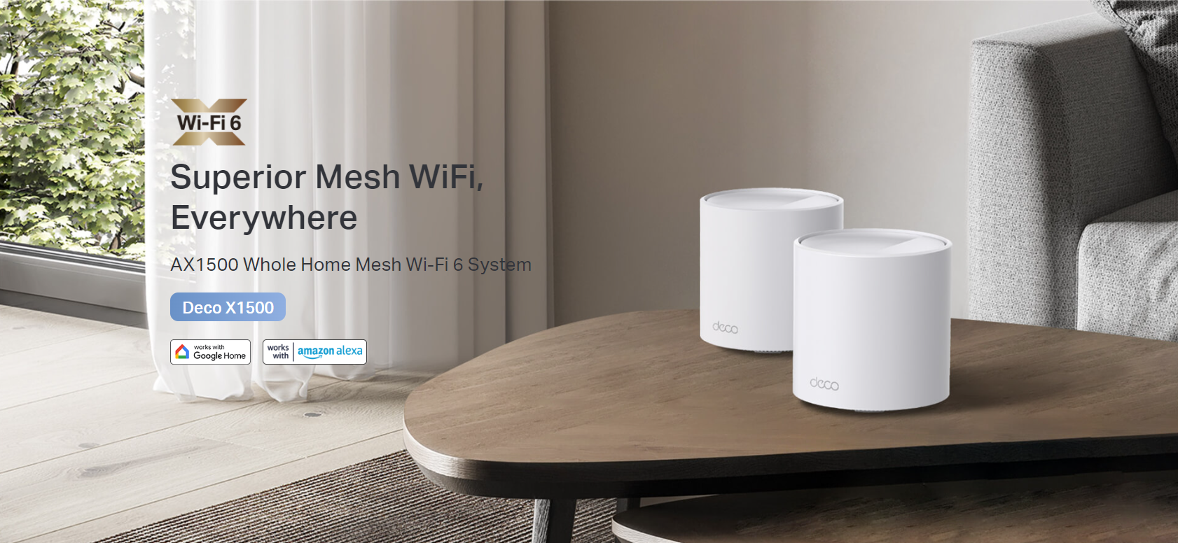 AX1500 | 0 メッシュWi-Fi 6システム(1201Mbps+300Mbps) (2-pack) TP