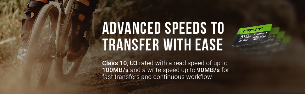 512GB Premier-X Class 10 U3 V30 microSD Flash Memory Card