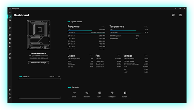 Armoury Crate Dashboard