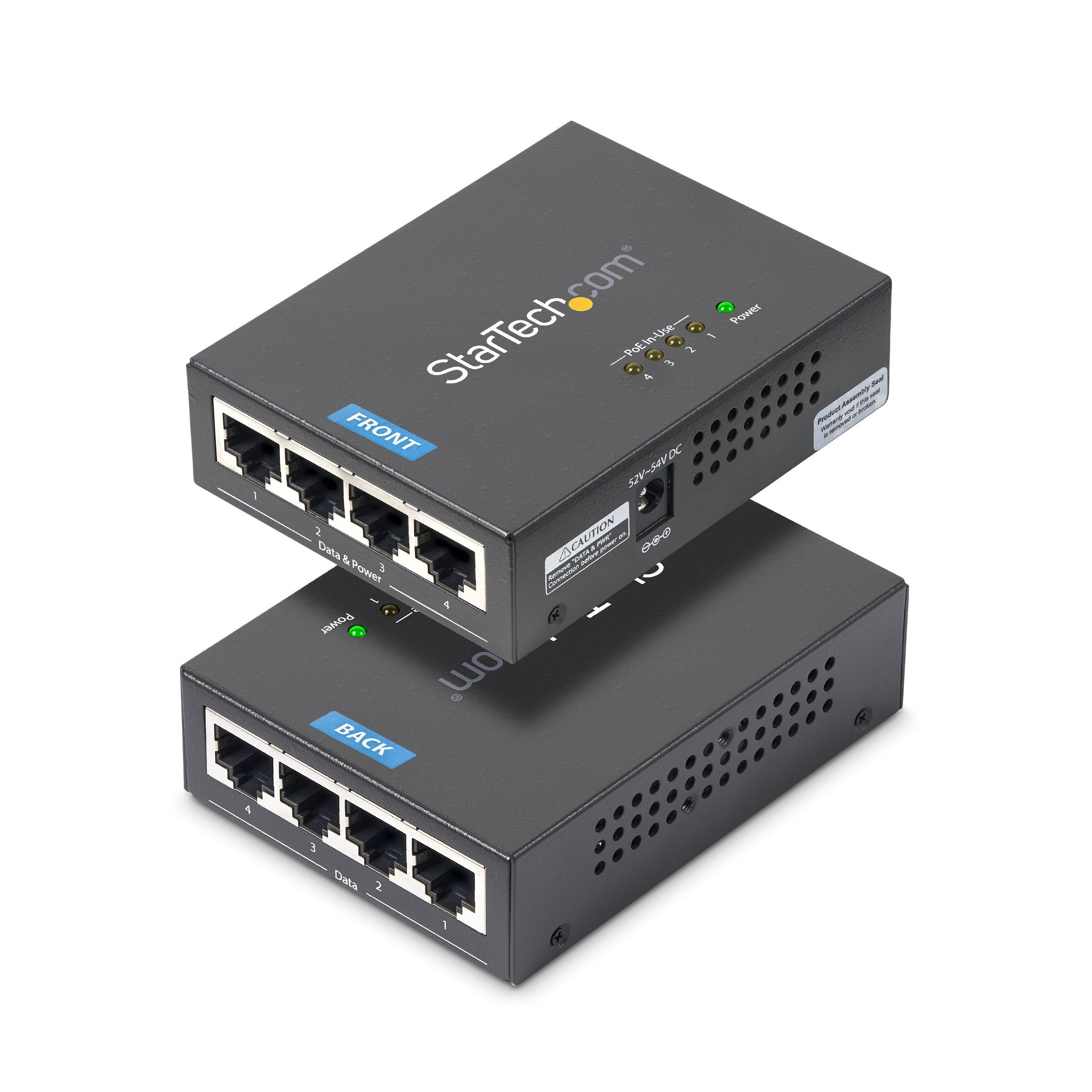 StarTech.com 4 Port Gigabit Midspan - PoE+ Injector - 802.3at and 802.3af
